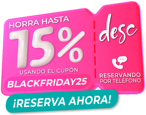Reserva por telefono y obten un 15% de descuento extra