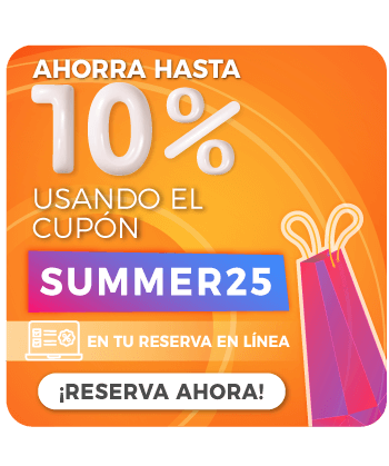 Ahorra hasta 10% usando el codigo SUMMER2025 reservando en linea