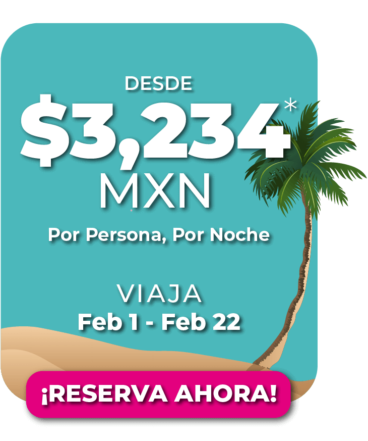 Oferta Febrero 2025 en Royal solaris cancun. solo 3,234 Mxn por persona