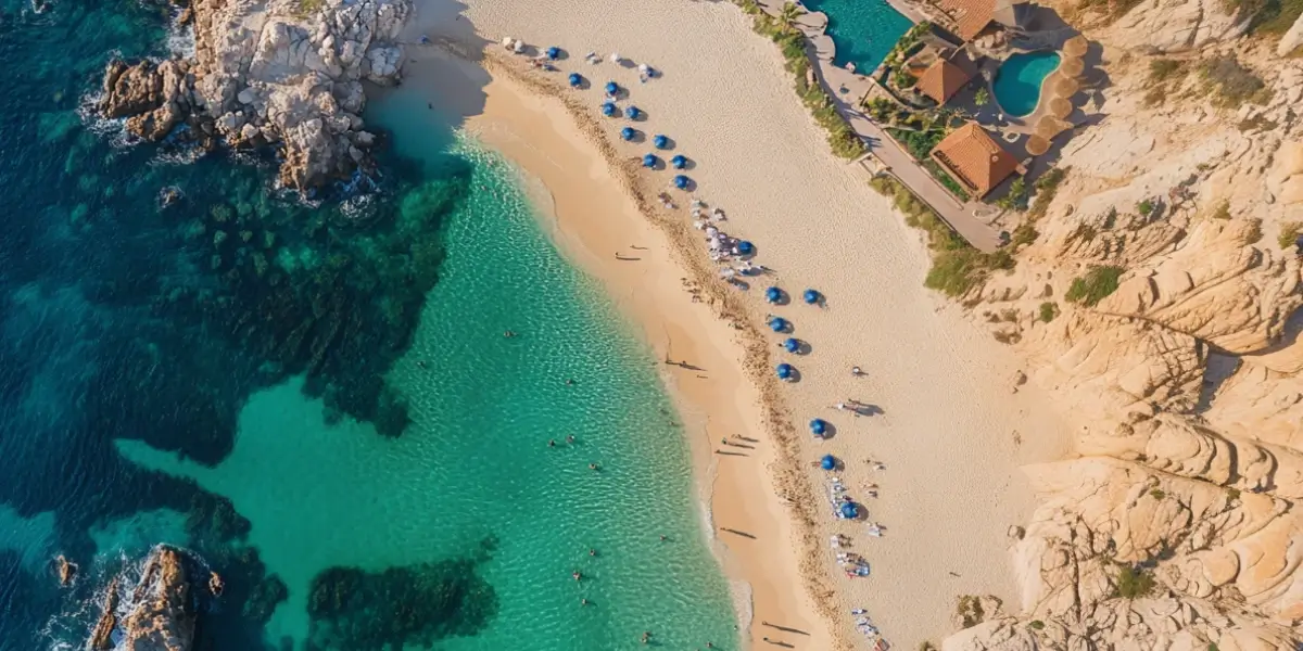 Beach of Cabo Mexico aereal view