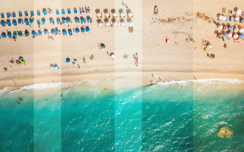 picture of cancun beach seccioned by seasons of the year.